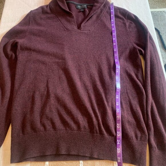 Banana Republic Men's Premium Luxe Yarn Shawl Collar Sweater - Maroon - Size L - Picture 3 of 6